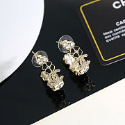  Chanel gold-tone metal hoop earrings with black and clear crystals - 3