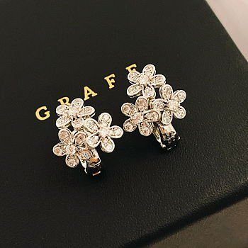 Graff Wild Flower diamond cluster stud earrings 