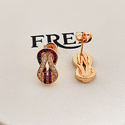 Fred earrings in rose gold with diamonds and rubies - 4