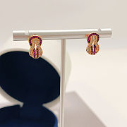 Fred earrings in rose gold with diamonds and rubies - 6