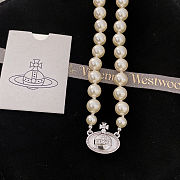 Vivienne Westwood One Row Pearl Drop necklace - 4