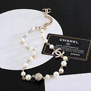 Chanel gold-tone metal and faux pearl necklace  - 1