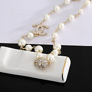 Chanel gold-tone metal and faux pearl necklace  - 3