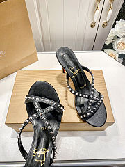 Christian Louboutin Christian Louboutinblack Leather Spikes Tatoosh 80 Mules - 6