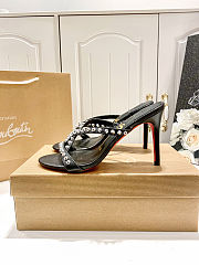 Christian Louboutin Christian Louboutinblack Leather Spikes Tatoosh 80 Mules - 5
