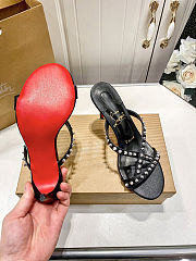 Christian Louboutin Christian Louboutinblack Leather Spikes Tatoosh 80 Mules - 4