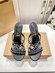 Christian Louboutin Christian Louboutinblack Leather Spikes Tatoosh 80 Mules - 3