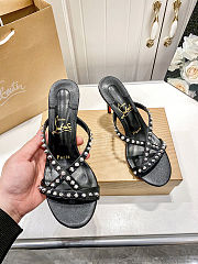 Christian Louboutin Christian Louboutinblack Leather Spikes Tatoosh 80 Mules - 2