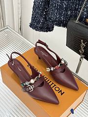 Louis Vuitton LV Vibe Slingback Pumps in bordeaux red lambskin - 6