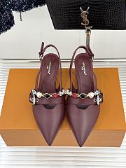 Louis Vuitton LV Vibe Slingback Pumps in bordeaux red lambskin - 5