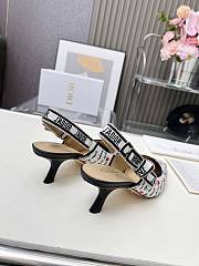 Dioramour J'Adior slingback pumps in white cotton with black and red heel 6.5 cm - 6