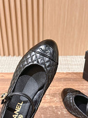  Chanel black quilted leather Mary Jane ballet flats  - 2