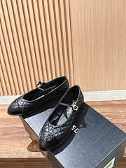  Chanel black quilted leather Mary Jane ballet flats  - 3