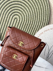 Chanel Vintage Duma backpack in brown leather 21*10*20.5cm - 3