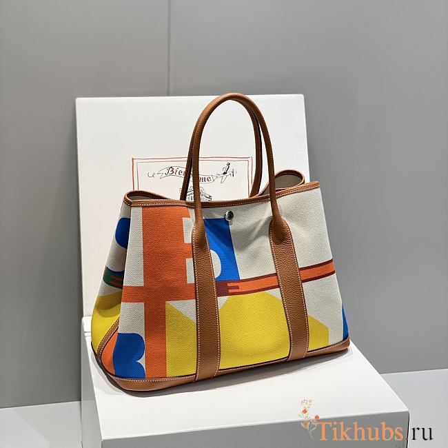 Hermès Toile canvas Garden Party tote bag size 30 - 1