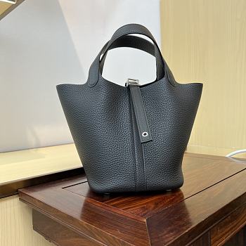 Hermes Picotin Black Silver Bag 18cm 