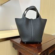 Hermes Picotin Black Silver Bag 18cm  - 4