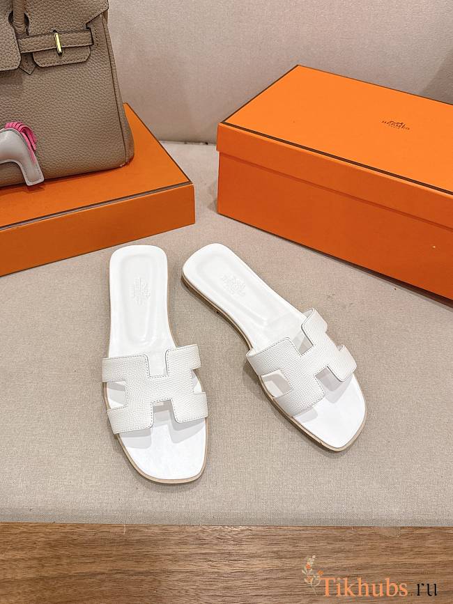 Hermes Oran sandals in white  - 1