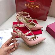 Valentino Garavani Rockstud pumps in pink leather 9cm - 5