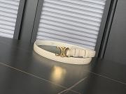  Celine Triomphe belt in taurillon leather rice color 1.8 cm - 1