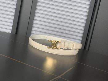  Celine Triomphe belt in taurillon leather rice color 1.8 cm