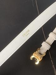  Celine Triomphe belt in taurillon leather rice color 1.8 cm - 3