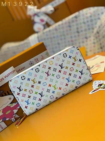 Louis Vuitton x Takashi Murakami Zippy Wallet in the white multicolored 19cm
