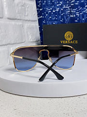 Versace shield-style sunglasses with blue gradient lenses - 6