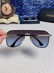 Versace shield-style sunglasses with blue gradient lenses - 4