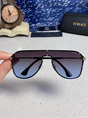 Versace shield-style sunglasses with blue gradient lenses - 2