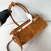Prada Bonnie medium suede shoulder bag in a cocoa brown color 32x15.5x12cm - 3