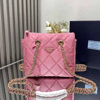 Prada nylon quilted chain bag in a hot pink color 25x24x5cm