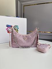 Prada Re-Edition 2000 mini shoulder bag in alabaster pink satin 22x18x6.5 cm - 1