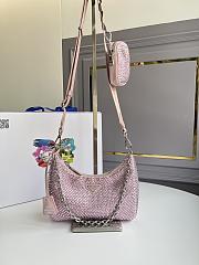 Prada Re-Edition 2000 mini shoulder bag in alabaster pink satin 22x18x6.5 cm - 5