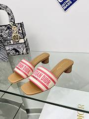 Christian Dior Dway heeled slide sandals in pink color 4 cm - 1