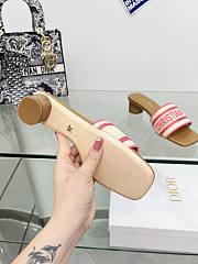 Christian Dior Dway heeled slide sandals in pink color 4 cm - 2
