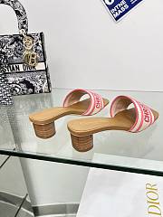 Christian Dior Dway heeled slide sandals in pink color 4 cm - 3
