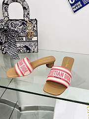 Christian Dior Dway heeled slide sandals in pink color 4 cm - 4