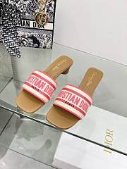 Christian Dior Dway heeled slide sandals in pink color 4 cm - 5