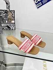 Christian Dior Dway heeled slide sandals in pink color 4 cm - 6