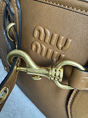 Miu Miu Aventure nappa leather top-handle bag in a brown color 22x 30x10cm - 2