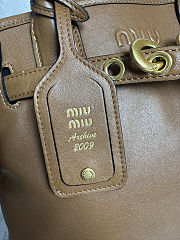 Miu Miu Aventure nappa leather top-handle bag in a brown color 22x 30x10cm - 3