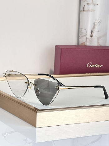 Cartier Panthère rimless cat-eye metal sunglasses