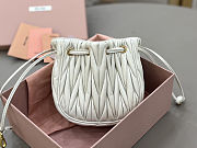 Miu Miu Matelassé nappa leather pouch in white 14x16x7.5 cm - 5