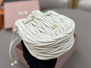 Miu Miu Matelassé nappa leather pouch in white 14x16x7.5 cm - 4