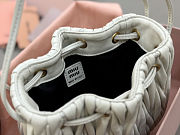 Miu Miu Matelassé nappa leather pouch in white 14x16x7.5 cm - 3
