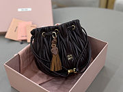 Miu Miu Matelassé nappa leather pouch in dark brown 14x16x7.5 cm - 1