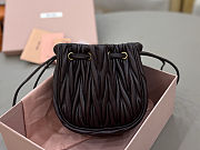 Miu Miu Matelassé nappa leather pouch in dark brown 14x16x7.5 cm - 3