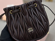 Miu Miu Matelassé nappa leather pouch in dark brown 14x16x7.5 cm - 5