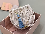 Miu Miu Matelassé nappa leather pouch in beige 14x16x7.5 cm - 1